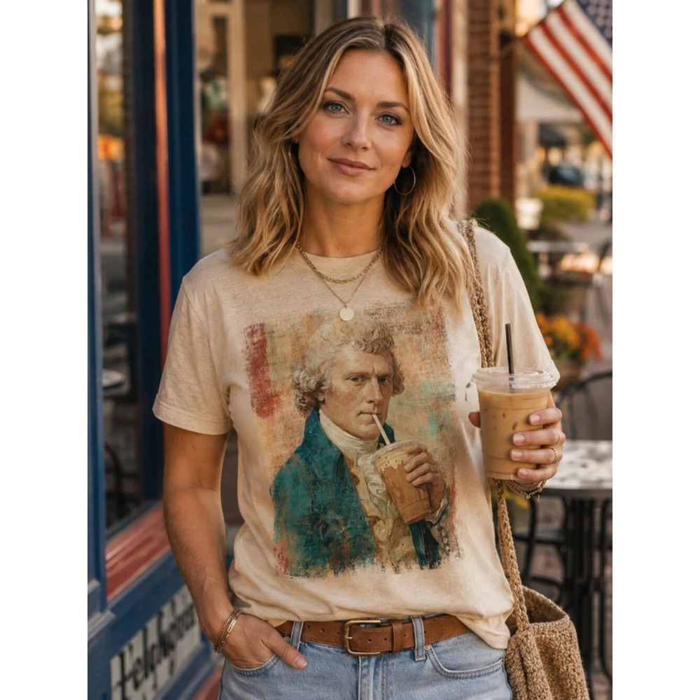 Thomas Jefferson Coffee Lover Vintage Graphic Tee | MADE IN USA